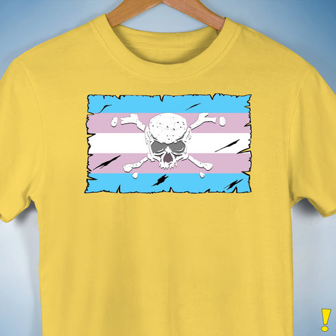 Transgender Pride Pirate Flag Premium Unisex T-Shirt - Yellow